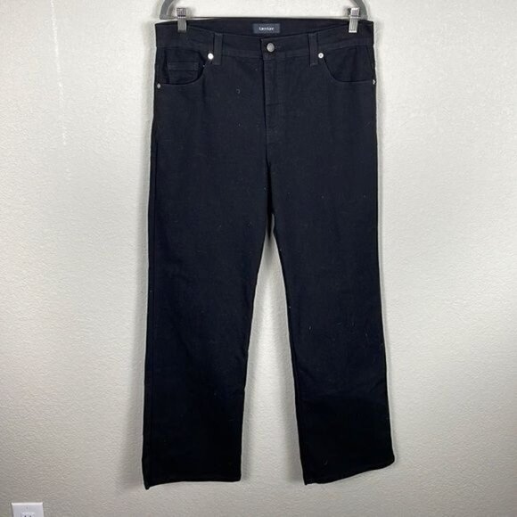 New Karen Kane Classic Straight Leg Jeans High Rise Black Sz 14 - Picture 3 of 11